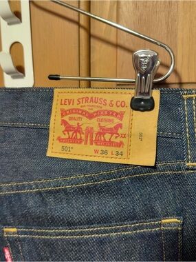 Levi's 501® Men's Straight Jeans in Dark Blue Denim 36x34